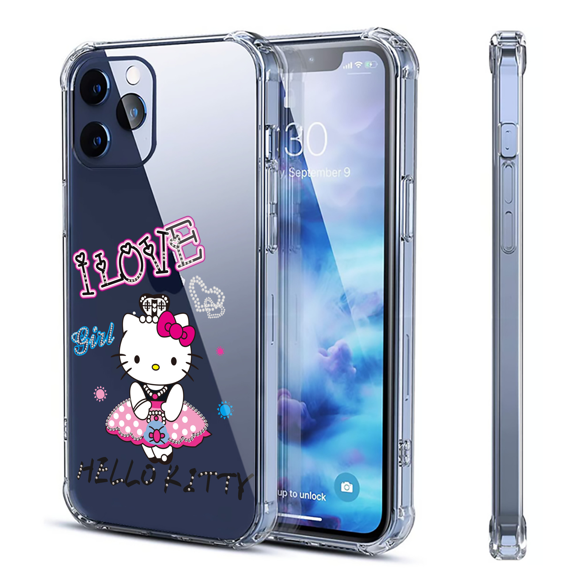 （画像用） Hello Kitty ハローキティ 【iPhone 12シリーズ対応】透明スマホケース（クリアソフトケース）